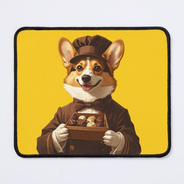 Item preview, Elegant Chocolatier Corgi Dog designed and sold by PawJoyParents.