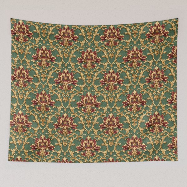 Item preview, Emerald Gold Baroque Damask designed and sold by Jirka Svetlik, Studio Illuvision.