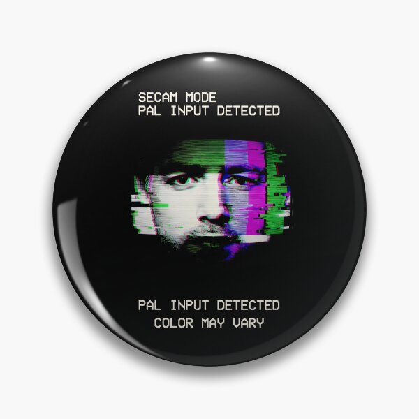 Artikelvorschau, SECAM-Modus, PAL-Eingang erkannt, Glitch-Art-Retro-TV-Bildschirmdesign entworfen und verkauft von SplashTastic.