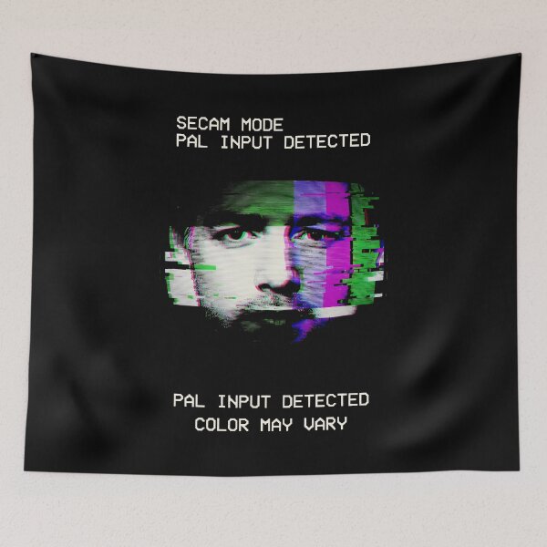 Item preview, SECAM Mode PAL Input Detected Glitch Art Retro TV Screen Design designed and sold by SplashTastic.