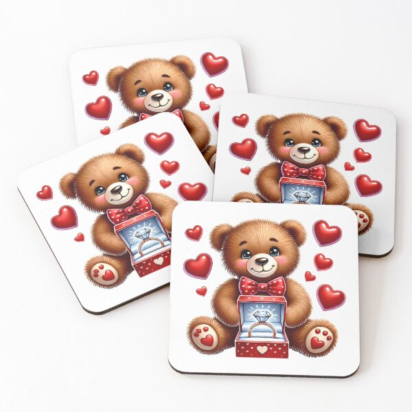Item preview, Valentine Teddy Bear - Cute Love Heart Gift Mascot designed and sold by FuzionRaptor.