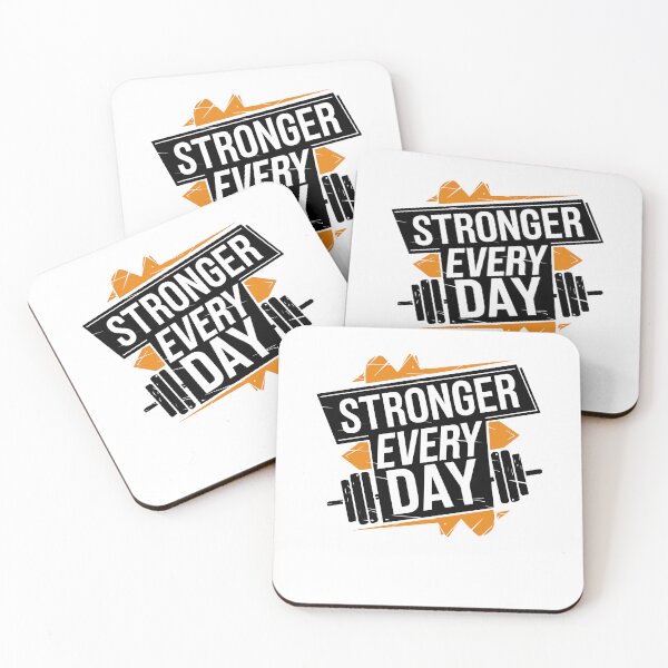 Item preview, Stronger Every Day Fitness Progress Motivation Art designed and sold by Mido tee art shop.
