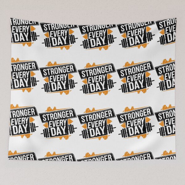 Item preview, Stronger Every Day Fitness Progress Motivation Art designed and sold by Mido tee art shop.