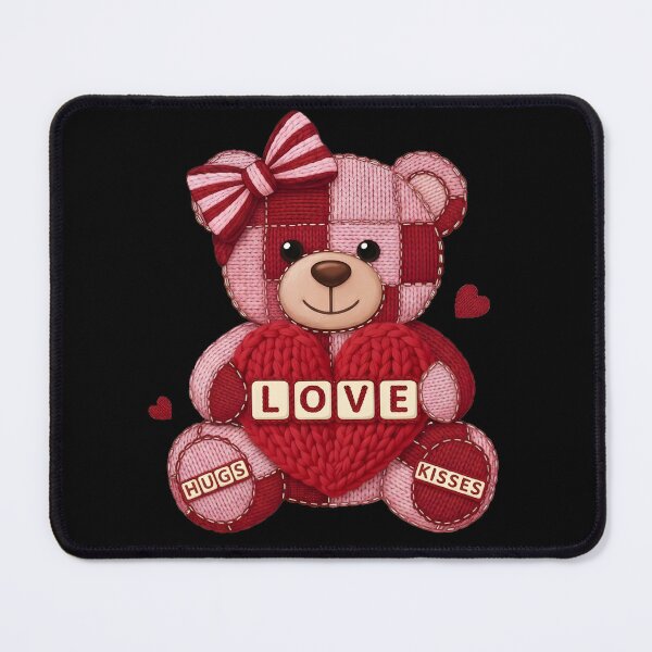 Item preview, Valentine's day Hugs Kisses Love Bear Valentine designed and sold by KroghDs.