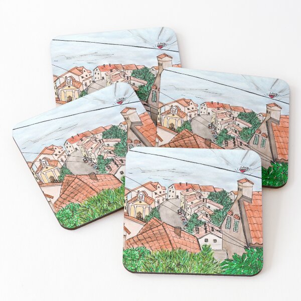 Item preview, Bakar Old Town – Mediterranean watercolor from Croatia designed and sold by Art by M.H..