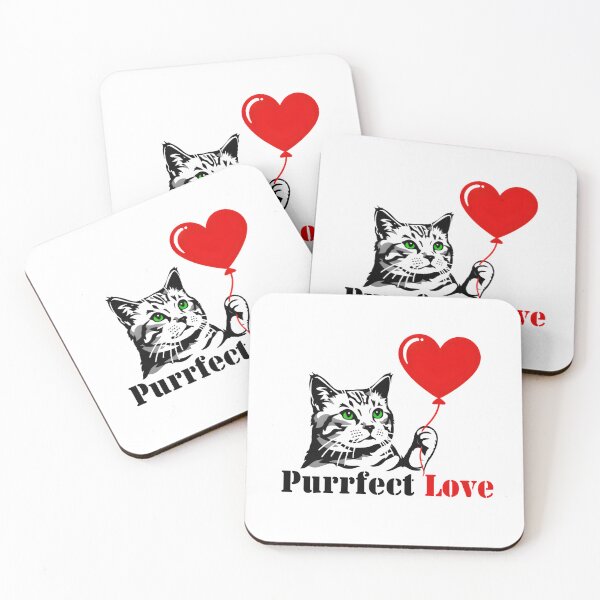 Item preview, Purrfect Love Cat With Heart Balloon designed and sold by AnnDesignStudio.