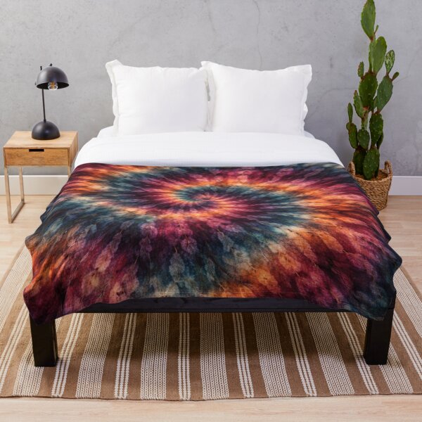 Item preview, Vibrant Boho Spiral Tie-Dye Design in Teal, Magenta, Rust & Navy – Retro Psychedelic Abstract designed and sold by SezzyDesigns.