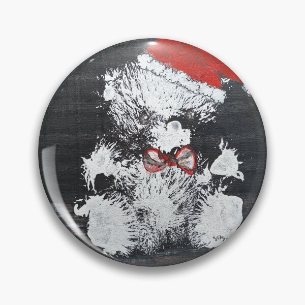 Item preview, Christmas bear – cute acrylic painting with red hat and bow designed and sold by Art by M.H..