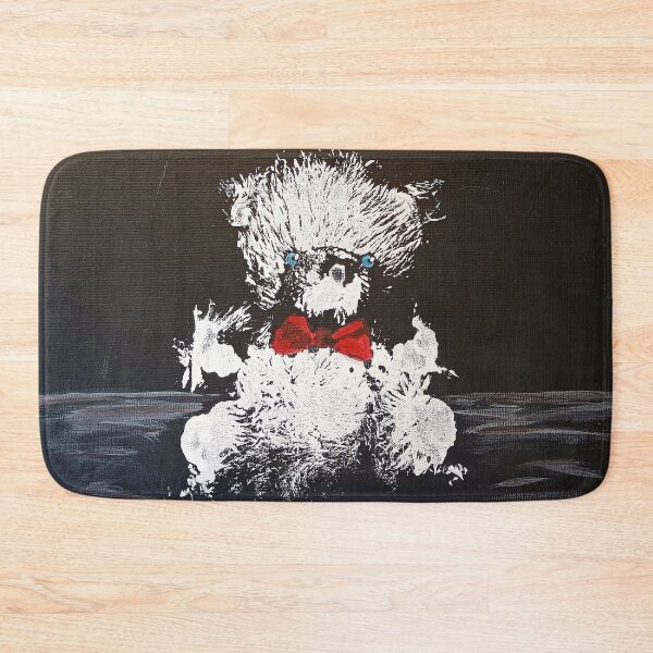 Item preview, Loyal friend - Little bear with red bow tie - Acrylic painting on black background designed and sold by Art by M.H..