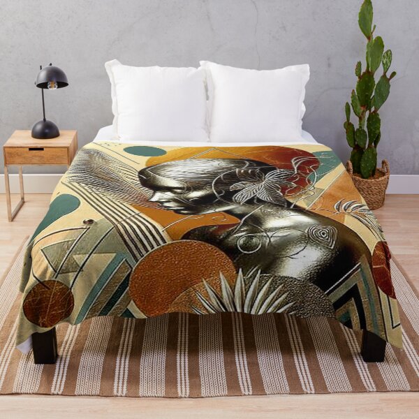 Artikelvorschau, Metallische Muse – Abstraktes geometrisches feminines Profil entworfen und verkauft von Okmanoo.