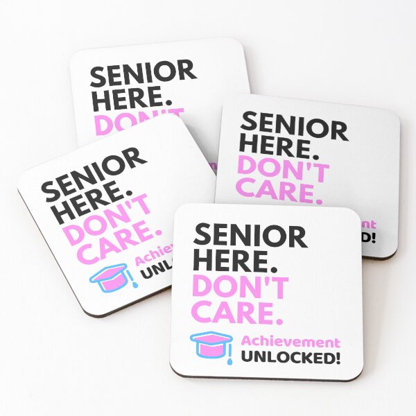 Item preview, Senior Here Don’t Care – Graduation Achievement Unlocked Design designed and sold by DesignsVault.