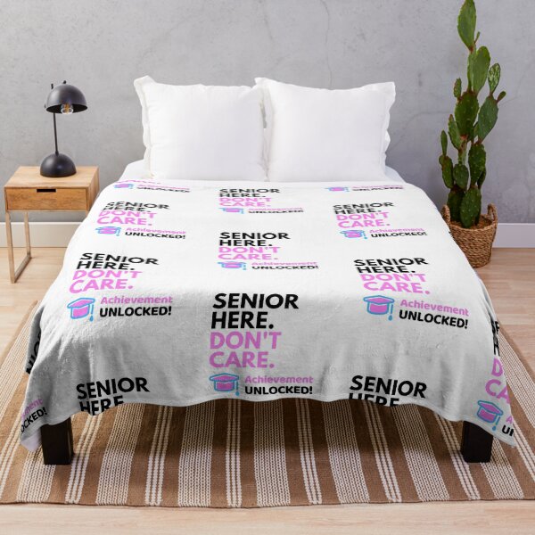 Item preview, Senior Here Don’t Care – Graduation Achievement Unlocked Design designed and sold by DesignsVault.