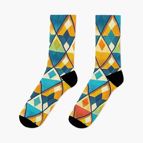 Item preview, Summer Harlequin Diamond Pattern Bright Geometric Art Print designed and sold by PinUpPizzazz.