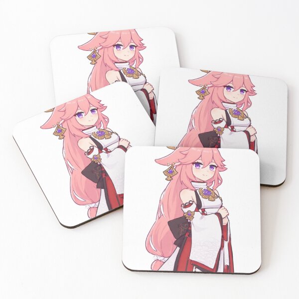 Item preview, Yae Miko Elegance - Grand Narukami Shrine Kitsune Fan Art designed and sold by Jimakmo.