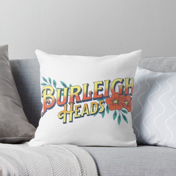 Item preview, Burleigh Heads – Hibiscus Gradient Retro Typography T-Shirt Design designed and sold by Beerbony.