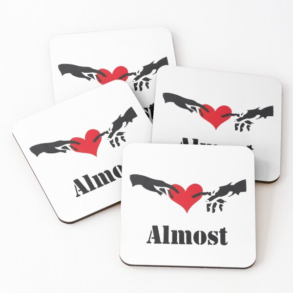 Item preview, Almost Touching Hearts Minimalist Love Art designed and sold by AnnDesignStudio.