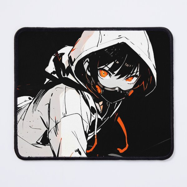 Item preview, ZERO: Monochrome White Hoodie Stealth Lunge | Cute Cyberpunk Anime Girl designed and sold by Sytrics.