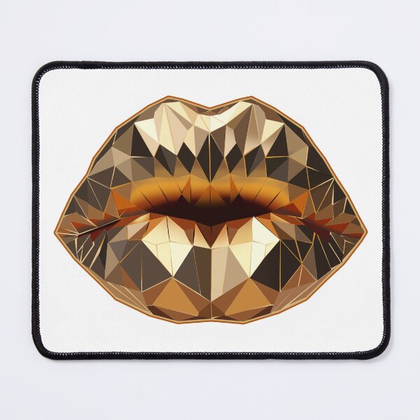 Item preview, Golden Lips Low Poly – Luxury Abstract Lips on Transparent Background designed and sold by InFrameVision.