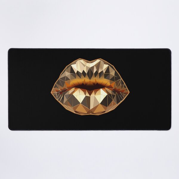 Item preview, Golden Lips Low Poly – Luxury Abstract Lips on Transparent Background designed and sold by InFrameVision.