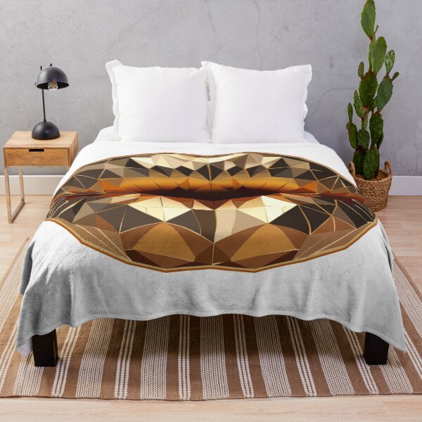 Item preview, Golden Lips Low Poly – Luxury Abstract Lips on Transparent Background designed and sold by InFrameVision.