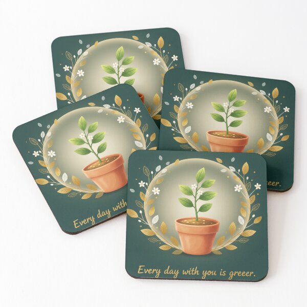 Item preview, Eco Friendly Valentine’s Day Design – Every Day With You Is Greener Plant Art designed and sold by BlueYasmine.