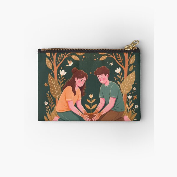Item preview, Eco Friendly Valentine’s Day Art – Love Grows With Nature Forest Couple Design designed and sold by BlueYasmine.