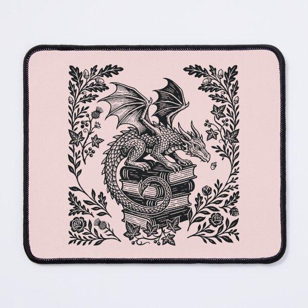 Item preview, Dragon & Books Fantasy Reader Floral Bookish  designed and sold by Y-Vibes.