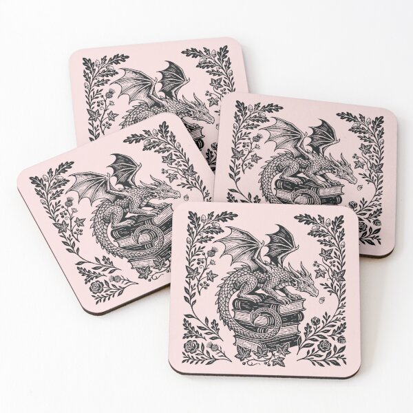 Item preview, Dragon & Books Fantasy Reader Floral Bookish  designed and sold by Y-Vibes.