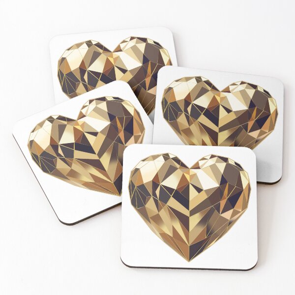 Item preview, Golden Low Poly Heart – Luxury Geometric Heart on Transparent Background designed and sold by InFrameVision.