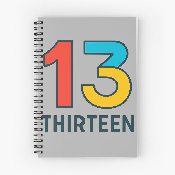 Item preview, "Thirteen" lucky number with minimalist text designed and sold by Moonshroomarts.