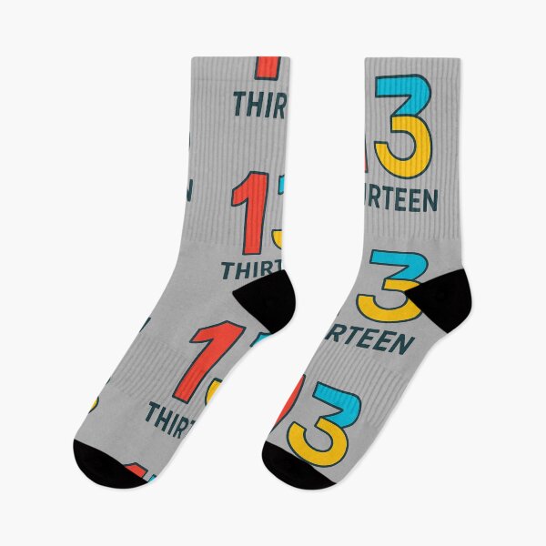Item preview, "Thirteen" lucky number with minimalist text designed and sold by Moonshroomarts.