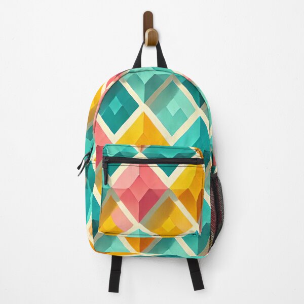 Item preview, Summer Harlequin Diamond Pattern Bright Geometric Art Print designed and sold by PinUpPizzazz.
