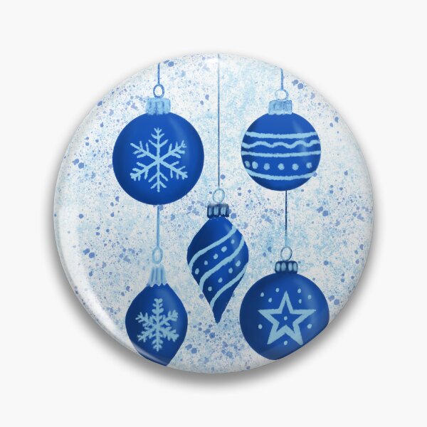 Item preview, Blue Christmas Ornaments on White Background designed and sold by The Elderberry Blossom.