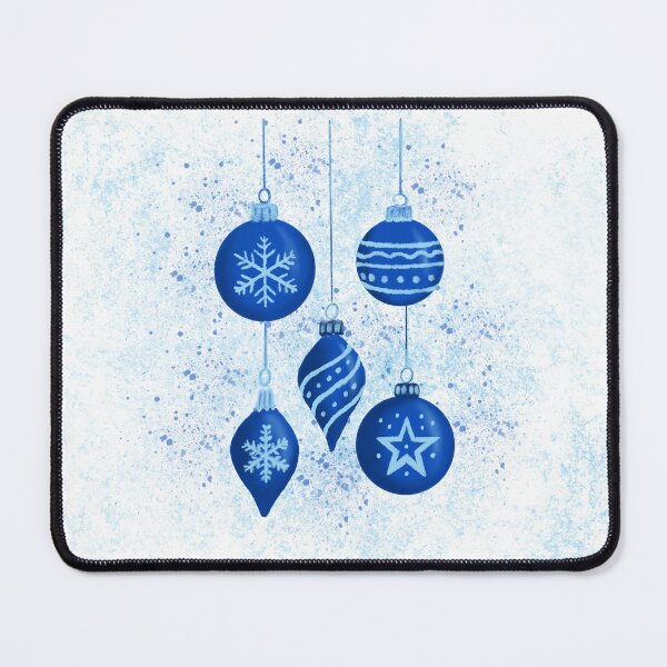 Item preview, Blue Christmas Ornaments on White Background designed and sold by The Elderberry Blossom.