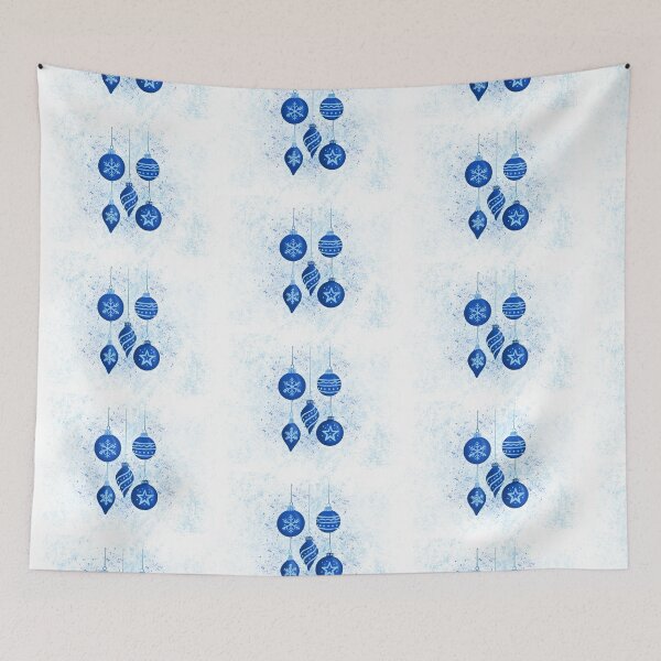 Item preview, Blue Christmas Ornaments on White Background designed and sold by The Elderberry Blossom.
