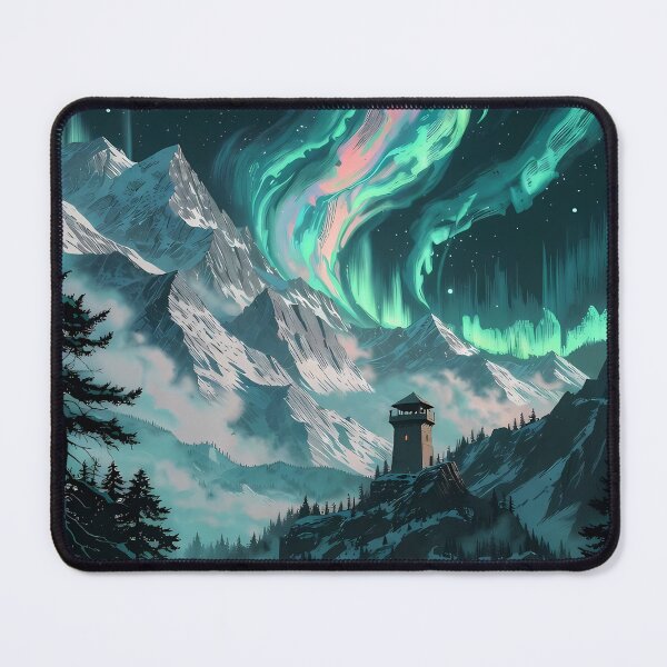 Item preview, Epic Skyrim Inspired Aurora Mountain Watchtower designed and sold by 2112Shop.