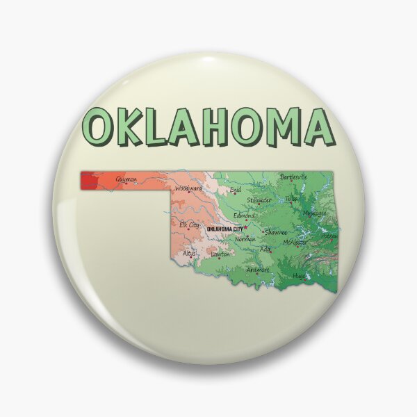 Item preview, Oklahoma State Map Typography - Retro Colorful Landscape designed and sold by mashmosh.