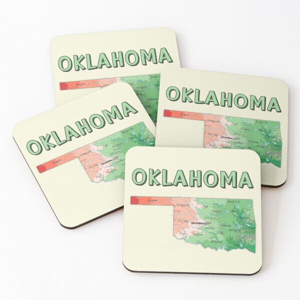 Item preview, Oklahoma State Map Typography - Retro Colorful Landscape designed and sold by mashmosh.