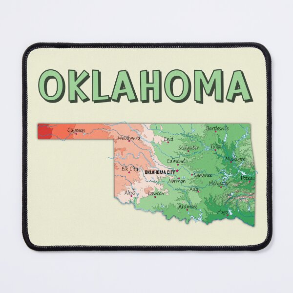 Item preview, Oklahoma State Map Typography - Retro Colorful Landscape designed and sold by mashmosh.