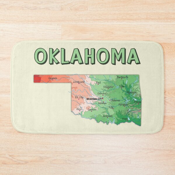 Item preview, Oklahoma State Map Typography - Retro Colorful Landscape designed and sold by mashmosh.