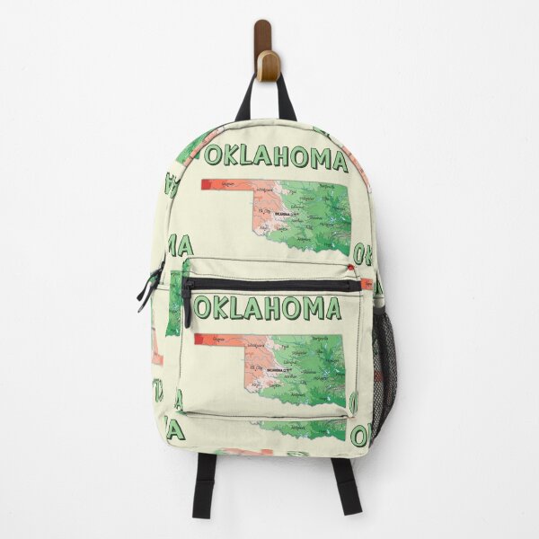 Item preview, Oklahoma State Map Typography - Retro Colorful Landscape designed and sold by mashmosh.