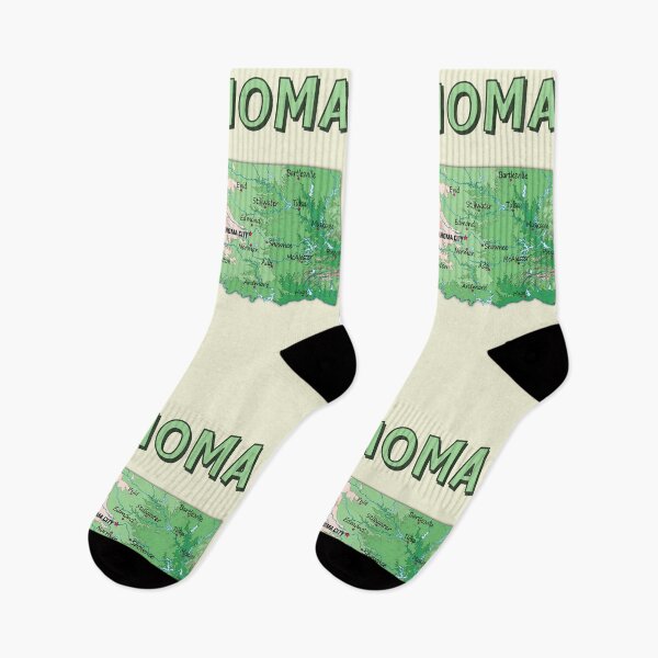 Item preview, Oklahoma State Map Typography - Retro Colorful Landscape designed and sold by mashmosh.