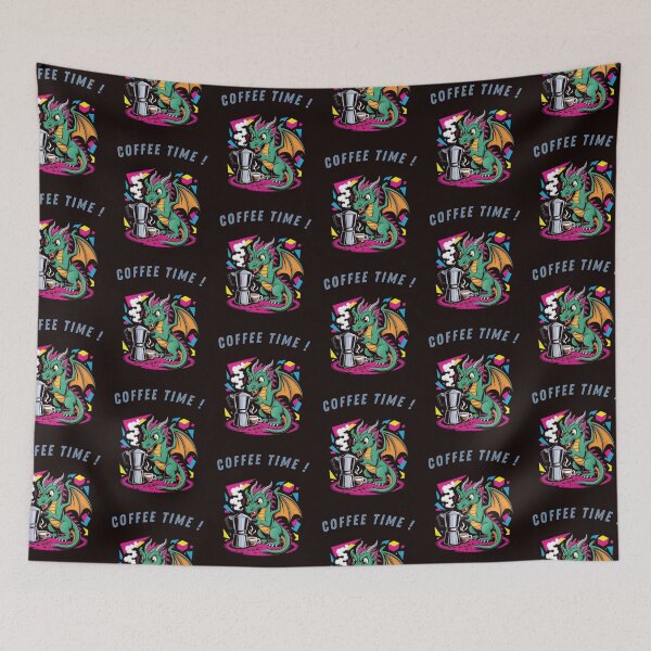Item preview, Coffee‑Powered Dragon funny barista design  designed and sold by Logiprint.