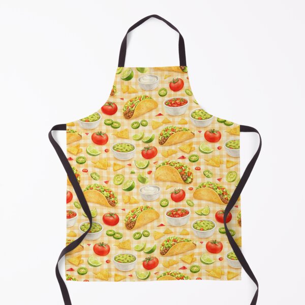 Item preview, Watercolor Seamless Taco and Nacho Pattern on Warm Background designed and sold by juthamas8426.