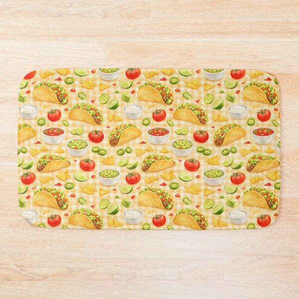 Item preview, Watercolor Seamless Taco and Nacho Pattern on Warm Background designed and sold by juthamas8426.