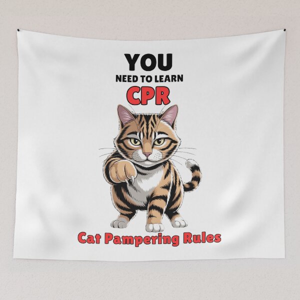 Item preview, You Need to Learn CPR... Cat Pampering Rules designed and sold by Snark Town Tees.