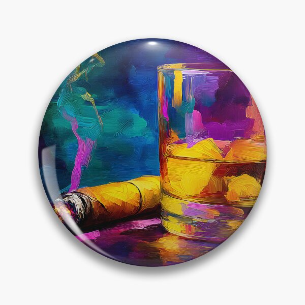 Item preview, Savor Whiskey and Cigar in a Warm Vividly Colored Setting- Classic Moment of Indulgence designed and sold by OlfactoART Studio.
