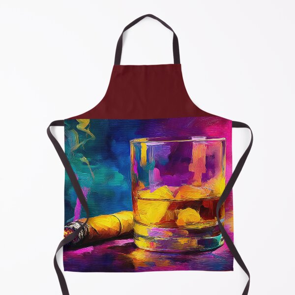 Item preview, Savor Whiskey and Cigar in a Warm Vividly Colored Setting- Classic Moment of Indulgence designed and sold by OlfactoART Studio.