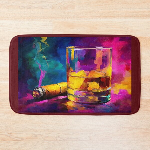 Item preview, Savor Whiskey and Cigar in a Warm Vividly Colored Setting- Classic Moment of Indulgence designed and sold by OlfactoART Studio.