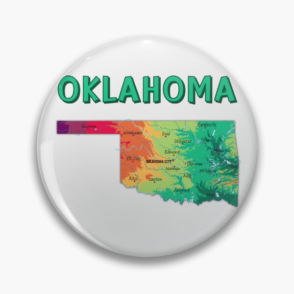 Item preview, Vintage Oklahoma Map - Colorful Terrain Art designed and sold by mashmosh.